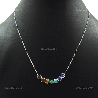 Ametista Vero 925 Argento Sterling Grappolo Chakra Natale Regalo Collana Jewelry - Immagine 1 di 4