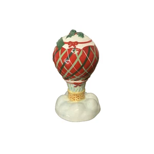 Schmid Christmas Winter Wonderland Hot Air Balloon Ceramic Music Box Works 5” - Picture 1 of 10