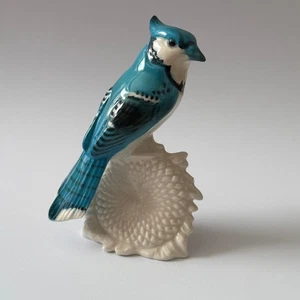 Vintage Goebel Blauer Eichelhäher auf Sonnenblume Porzellan Figur - Bild 1 von 6