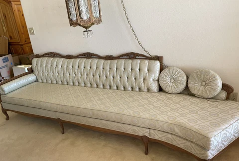 Huge Vintage Couch Sofa Hollywood Regency Mid Century Antique Haunted Mansion Cover