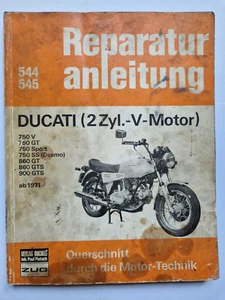 Reparaturanleitung 544 Ducati Königswelle 750, 860, 900 2-Zylinder V-Mot Bucheli - Bild 1 von 2