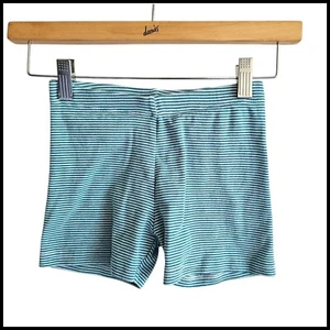 Tea Collection Striped Bike Shorts Playwear Casual Comfy Teal White Size 10 - Picture 1 of 7