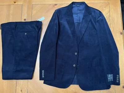 Corduroy Suit - 42R Jacket, 36x32 Pants, J. Crew. Slim Fit Navy blue - Image 1 of 4