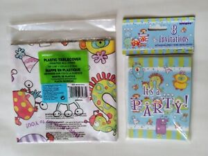 Birthday Party Invitations And Table Cover - Eek Monsters