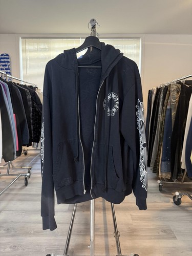 CHROME HEARTS Cerniera nera cuori cromati