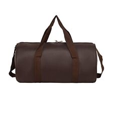 Leather World Vegan Leather 24 Cms Gym Duffle Bag for Men & Women Brown