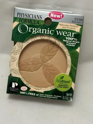 Physicians Formula Organic Wear Pressed Powder #2139 Beige Organics HTF *850 - Image 1 of 4