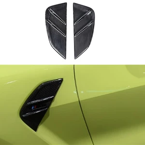 Pair Carbon Fiber Fender Air Vent Replacement Covers For BMW 4 Series G82 21-22 - Picture 1 of 7