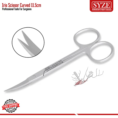 SYZE Dental Iris Gum Scissors Curved Suture Surgical Tissue Sharp Shears Veterinary