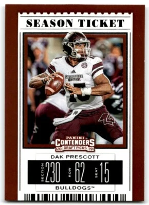 2019 PANINI CONTENDERS DRAFT PICKS COLLEGIATE DAK PRESCOTT MISSISSIPPI STATE - Image 1 of 2