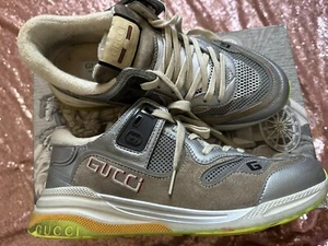 Gucci Ultrapace Leder Sneaker Grau/Silber, 10/10,5. Original. Box. Mit Box - Bild 1 von 14