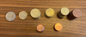 €11.44 holiday money Euros coins