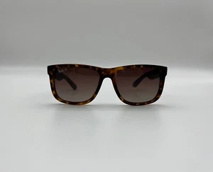 Ray-Ban JUSTIN Rubber Gray-Brown RB4165 54mm Polarized Sunglasses Matte Tortoise - Picture 1 of 9