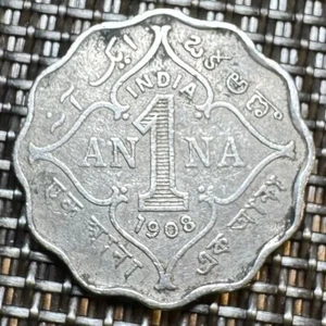 PIECE DE 1 ANNA INDIA 1908 EDWARD VII . INDE BRITANNIQUE (1304) - Picture 1 of 2