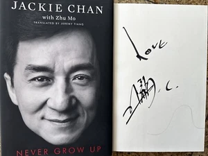 Jackie Chan Signed Never Grow Up Book. Photo Proof. Brand New, HC, Mint, 1/1 - Picture 1 of 4