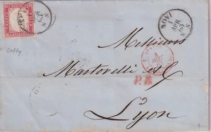 Sardegna1862 40c. rosa chiaro (N° 16Ea) isolato su lettera del 1/4/63  394/s58 - Foto 1 di 3