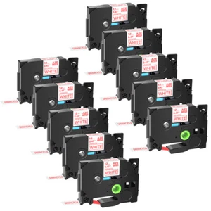10PK Compatible For Brother P-Touch TZ232 TZe-232 Red on White Label Tape 0.47'' - Picture 1 of 9