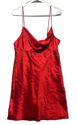 UNDERCOVER Mini abito slip vintage Victoria's Secret raso rosso medio anni 90 chemise lingerie