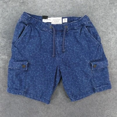 Pantalones Cortos Abercrombie & Fitch Hombre Medio Carga Azul Floral Cordón Cintura Foto 1 de 4