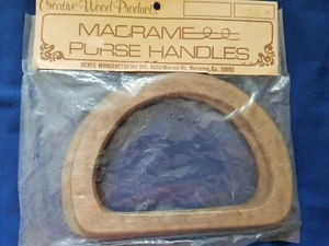 Creative Wood Products Macrame Stained Wood Purse Handles Size 8" x 6" One Pair - Picture 1 of 2