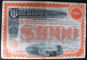 West Shore Railroad Comp. $1000 bond Payee Wurtz & Co 1946 - Picture 1 of 2