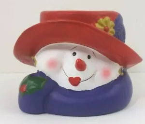 Vintage Red Hat Society Snow Women Tealight Candle Holder - Imagen 1 de 12