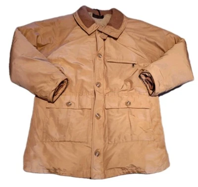 Abrigo de Granero Eddie Bauer Tareas Años 80 Plumón de Ganso Acolchado Largo Etiqueta Negra De Colección Foto 1 de 4