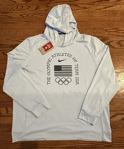 Nike Dri-Fit Men’s XL Team USA Olympic Yoga Restore Hoodie Blue FN0980-477 NWT - Picture 1 of 5