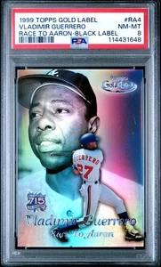 1999 Topps Gold Label Race To Aaron #RA4 Vladimir Guerrero Black Label PSA 8 - Picture 1 of 2