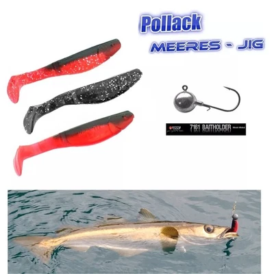 9 Relax Kopyto 4L + 3 VMC - Jighaken 7161BN 6/0 60g  Top für Pollack + Dorsch #4 - Bild 1 von 4