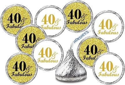 40件精美生日金吻贴纸(216套)巧克力滴标签 — 第 1/4 张图片