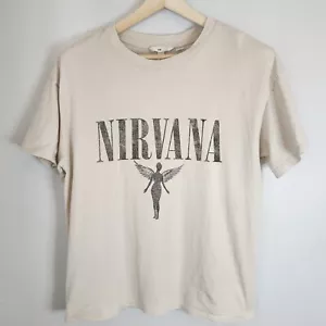 H&M Nirvana Angel Tan T-Shirt Size Medium Tee - Picture 1 of 5