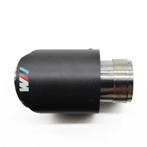 1xCarbon Fiber Exhaust Tips for BMW with M-POWER M Colored Muffler Pipe Tailpipe - Picture 1 of 9