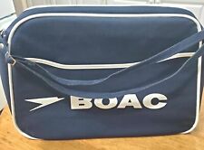 Nice 60's BOAC Airlines BLUE 16" Flight Carry On Travel Bag W/  Shoulder Strap