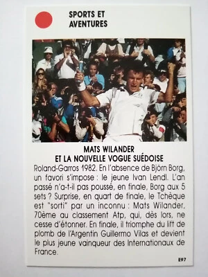 MATS WILANDER Card Wimbledon 1982 Star Tennis  French Edition 1987 87 - Photo 1/4