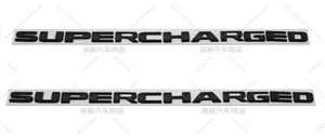 2Pcs Metal Supercharged Side Emblems Letters Badges Decals Nameplate (Black) - Picture 1 of 10