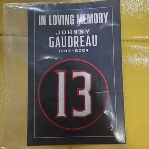 Columbus Blue Jackets Johnny Gaudreau #13 Tribute Hockey Jersey Patch New Sealed - Picture 1 of 1