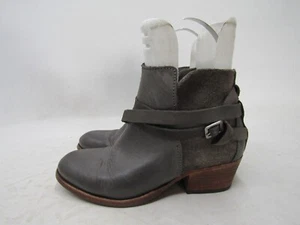 H by Hudson Talla 38 EUR Gris Cuero Hebilla Tobillo Moda Botas Botín - Imagen 1 de 11
