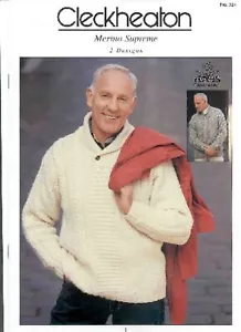 Cleckheaton Merino 12 Ply Men's Sweaters 2 Designs Leaflet #324 - Picture 1 of 2