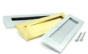 Victorian Sprung Letter Box/Letter Plate Black, Brass, Nickel Chrome 250 x 75mm  - Picture 1 of 10