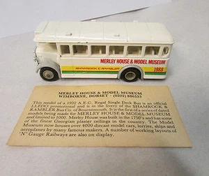 Autobús de un solo piso modelo promocional Lledo "Merley House & Model Museum" con certificado de autenticidad - Imagen 1 de 6