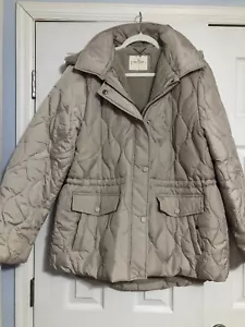 Lucky Brand Winterjacke cremefarben gesteppt Damen Größe XL abnehmbare Kapuze neu ohne Etikett - Bild 1 von 19