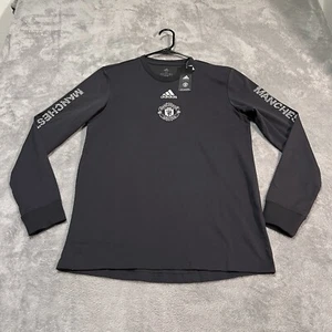 Manchester United Seasonal Shirt Men's Medium Gray 2020/2021 Adidas Long Sleeve - Picture 1 of 7