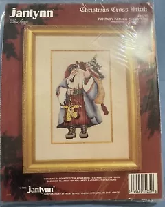 Vintage 1993 Janlynn Fantasy Papá Noel Kit Punto de Cruz - Imagen 1 de 8