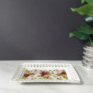 Royal Albert Old County Rose Pierced Rectangular Tray - Picture 1 of 7