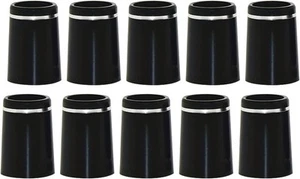 10pcs Size .370 Custom Black Golf Iron ferrules with Single Silver Ring - Picture 1 of 5