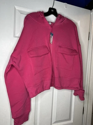 Rue21 Rue+ Sudadera con Capucha Básica con Cremallera 2X Talla Grande Bolsillos Frontales Rosa Nueva Con Etiquetas Foto 1 de 3