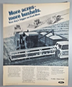 Anuncio original de revista Ford Combine 1972 "Más acres, más arbustos" - Imagen 1 de 1