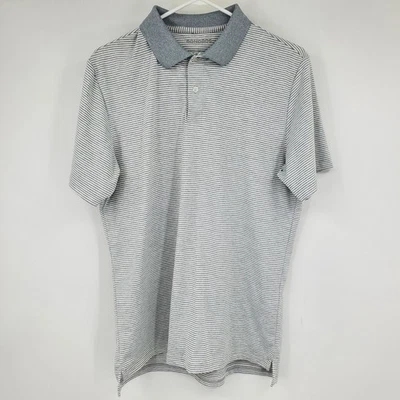 Polo de rendimiento mediano Bonobos Golf calce ajustado gris y blanco a rayas para hombre Foto 1 de 4