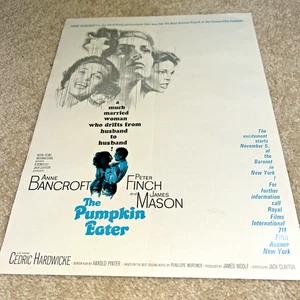 Sep 14 1964 MOTION PICTURE DAILY-THE PUMPKIN EATER Anne Bancroft, Peter Finch Ad - Picture 1 of 6